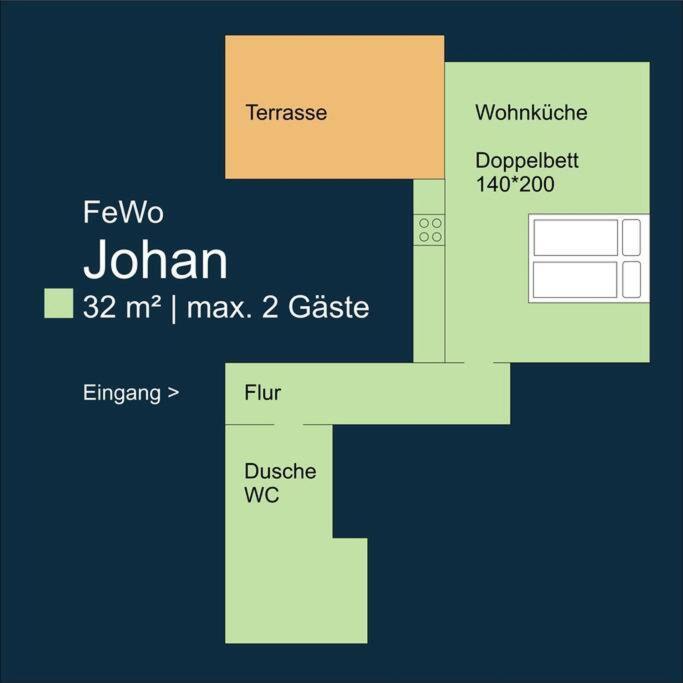 Fewo Johan - Ideal Fuer 1-2 Personen, Eigene Terrasse Гамм Екстер'єр фото